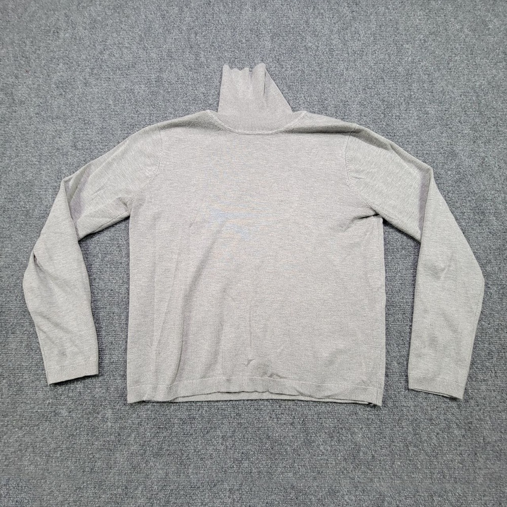 Grace Sweater Womens Large Gray Turtleneck Knit Pullover Long Sleeve Casual‎ Top